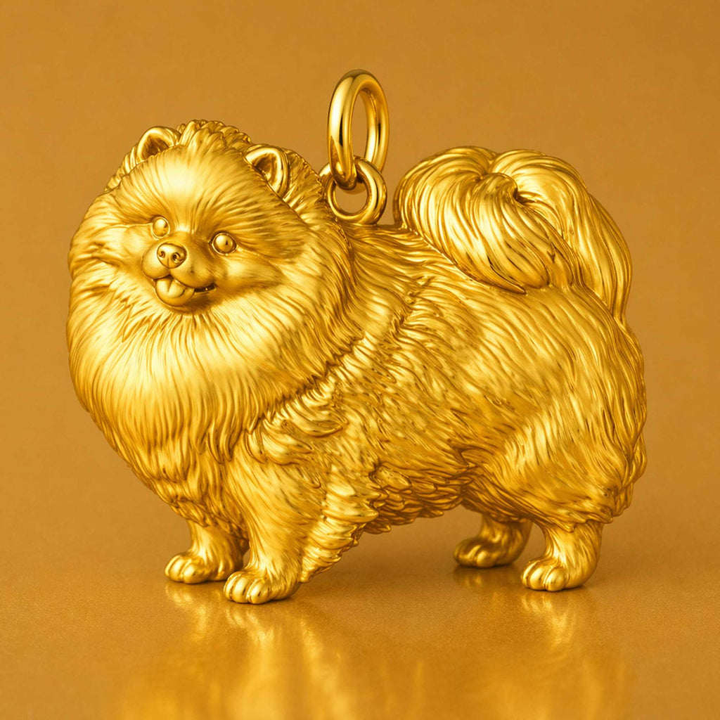 24ct Pure Gold - Pomeranian Dog Charm