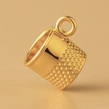 24ct Pure Gold - Dimpled Thimble Charm