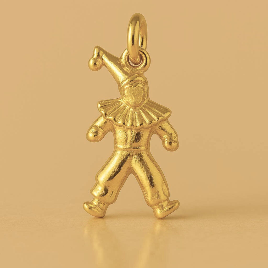 24ct Pure Gold - Ruffled Collar Clown Charm