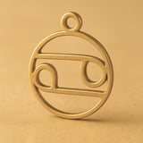 24ct Pure Gold - Cancer Zodiac Round Charm