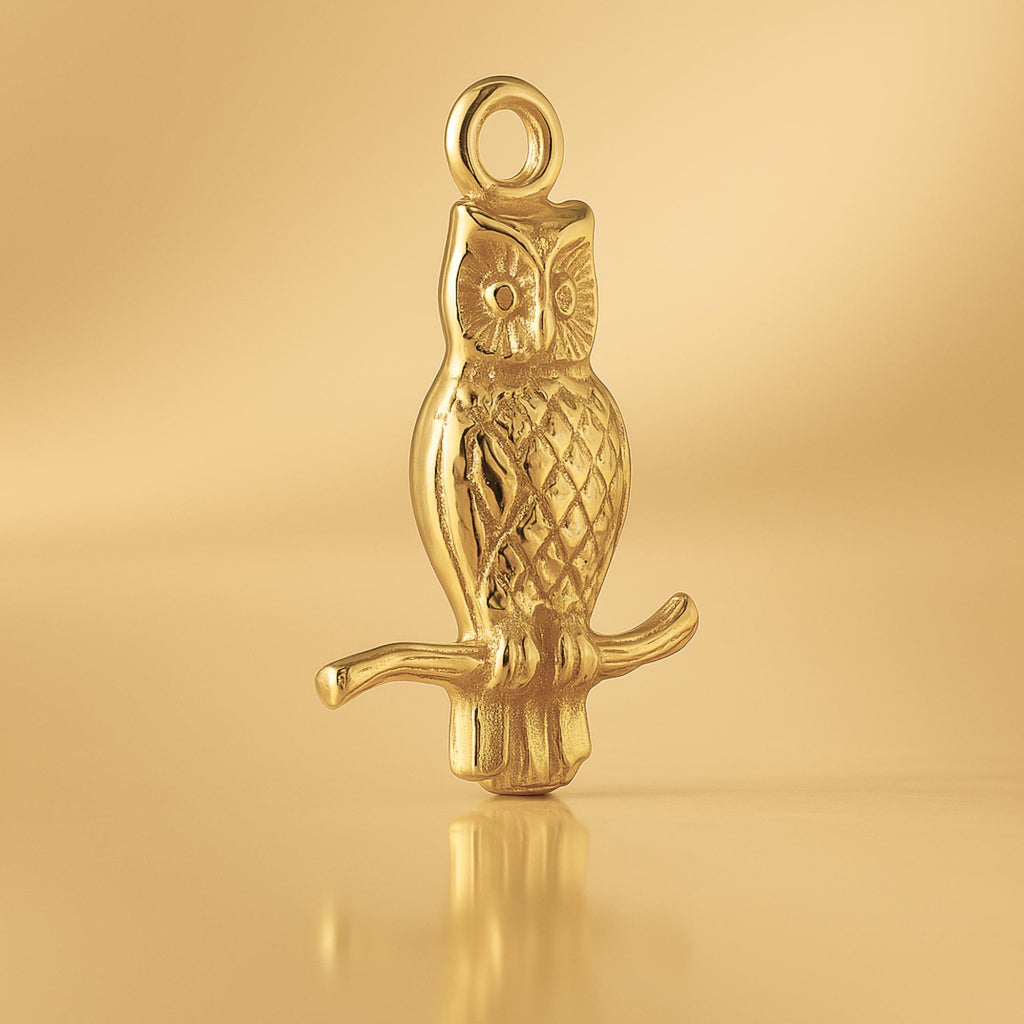 24ct Pure Gold - Barn Owl Charm