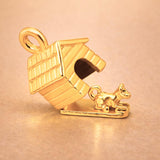 24ct Pure Gold - Dog in Kennel Charm