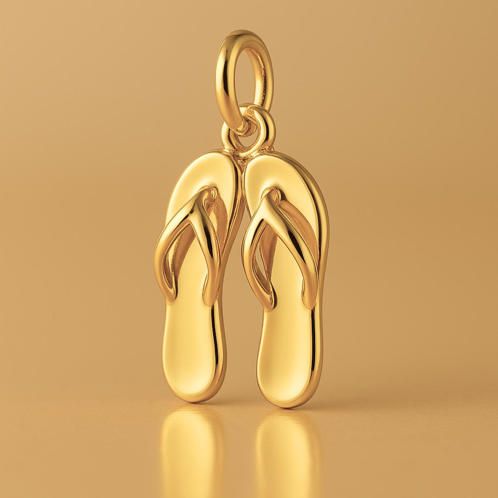 24ct Pure Gold - Flip Flop Thong Pair Charm