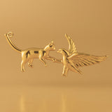 24ct Pure Gold - Cat VS Eagle Charm