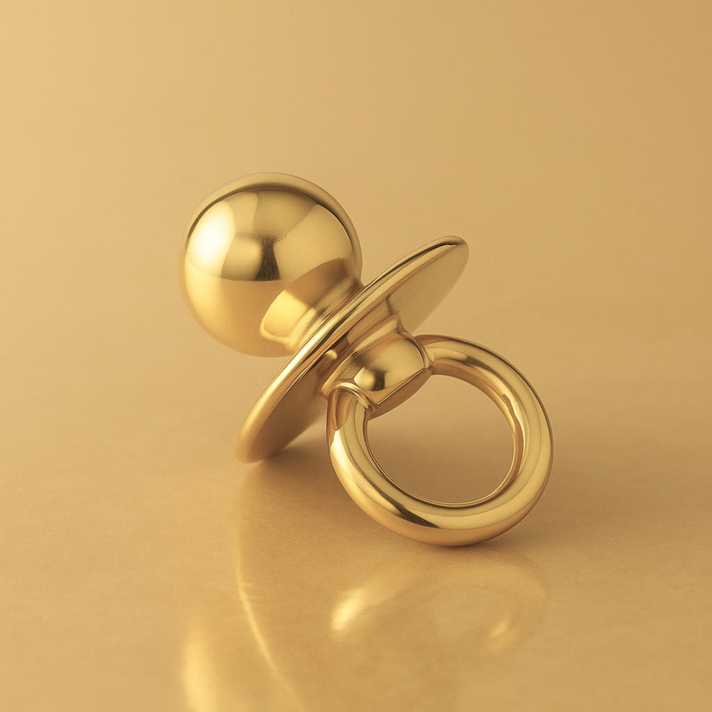 24ct Pure Gold - Modern Pacifier Charm