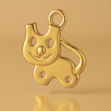 24ct Pure Gold - Cartoon Cat Charm
