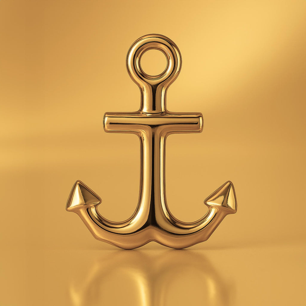 24ct Pure Gold - Bold Anchor Charm
