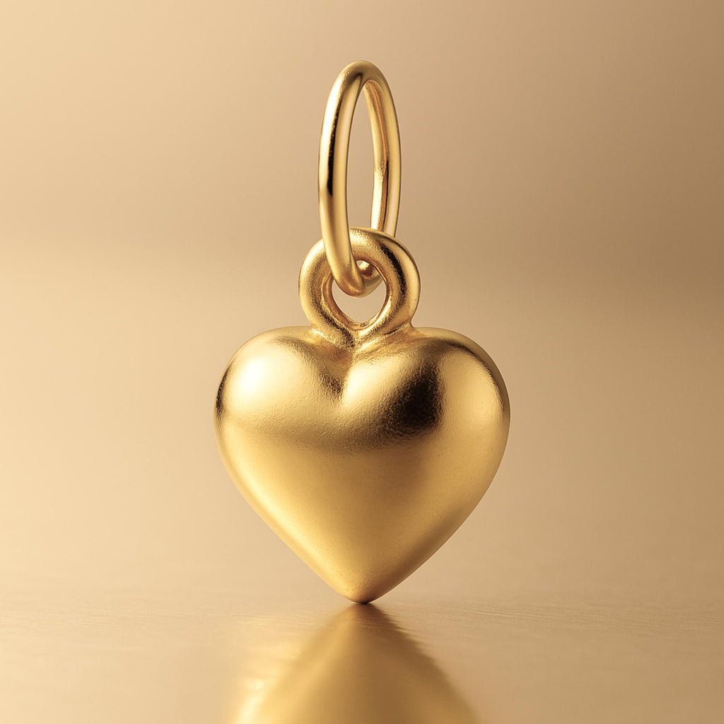24ct Pure Gold - Classic Puffy Heart Charm