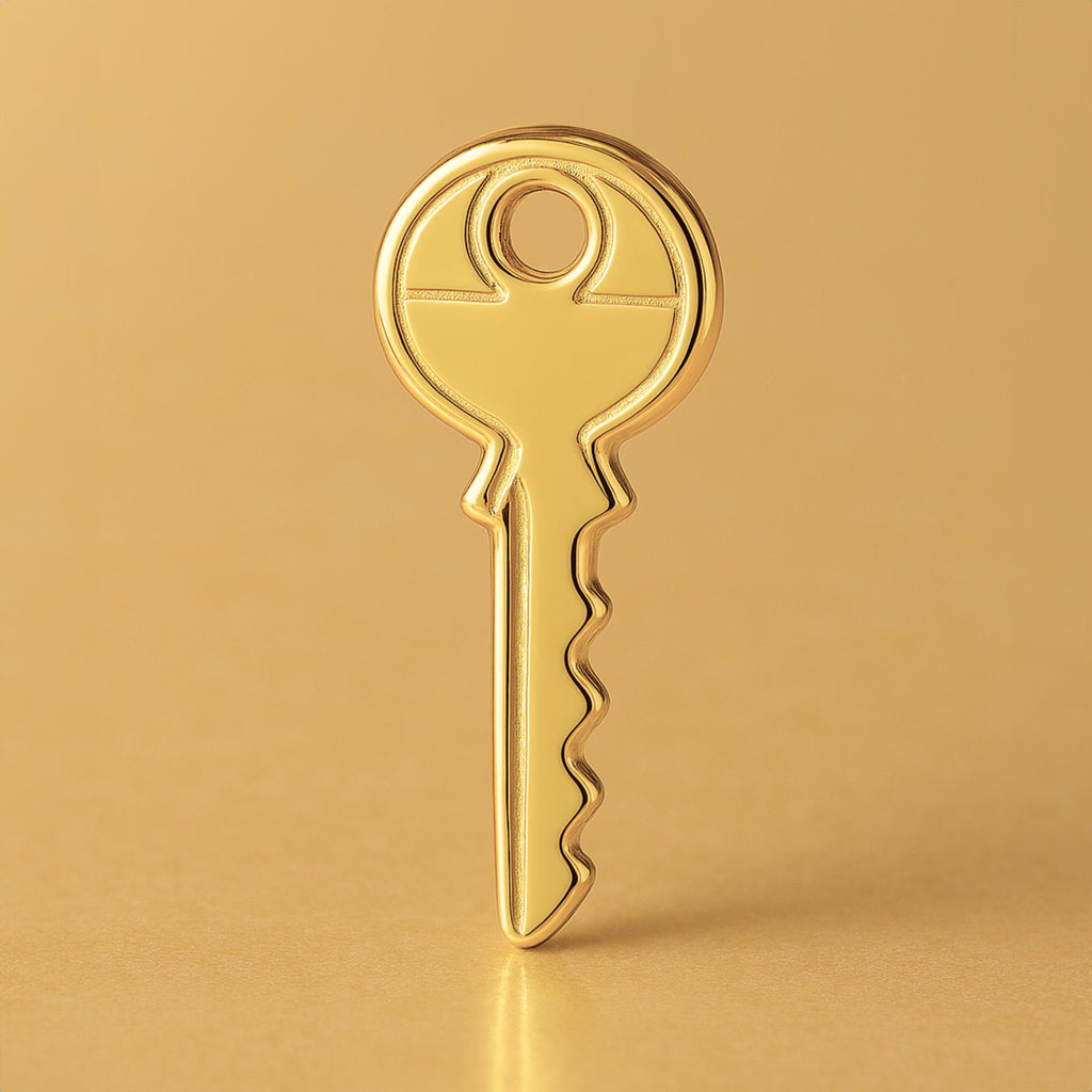 24ct Pure Gold - Vintage House Key Charm