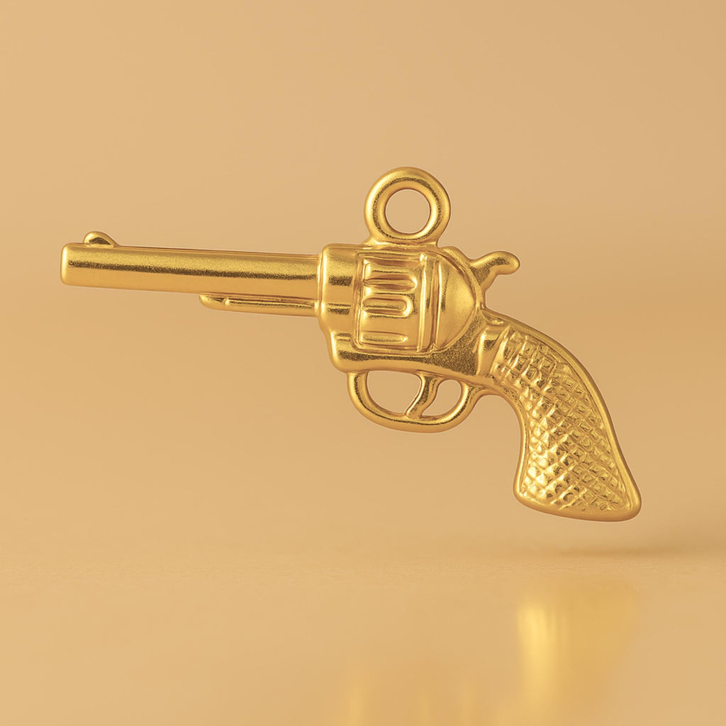 24ct Pure Gold - Western Revolver Charm