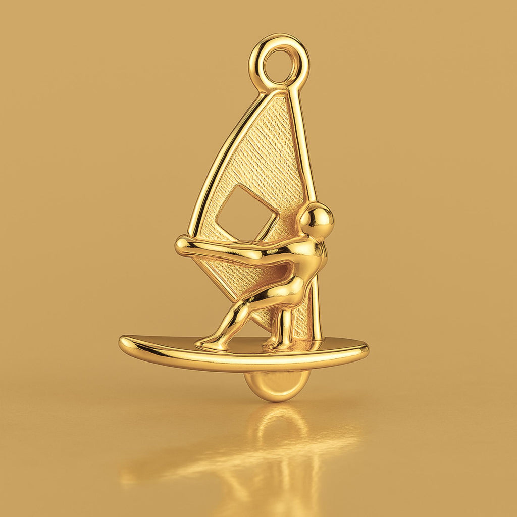 24ct Pure Gold - Beach Windsurfer Charm