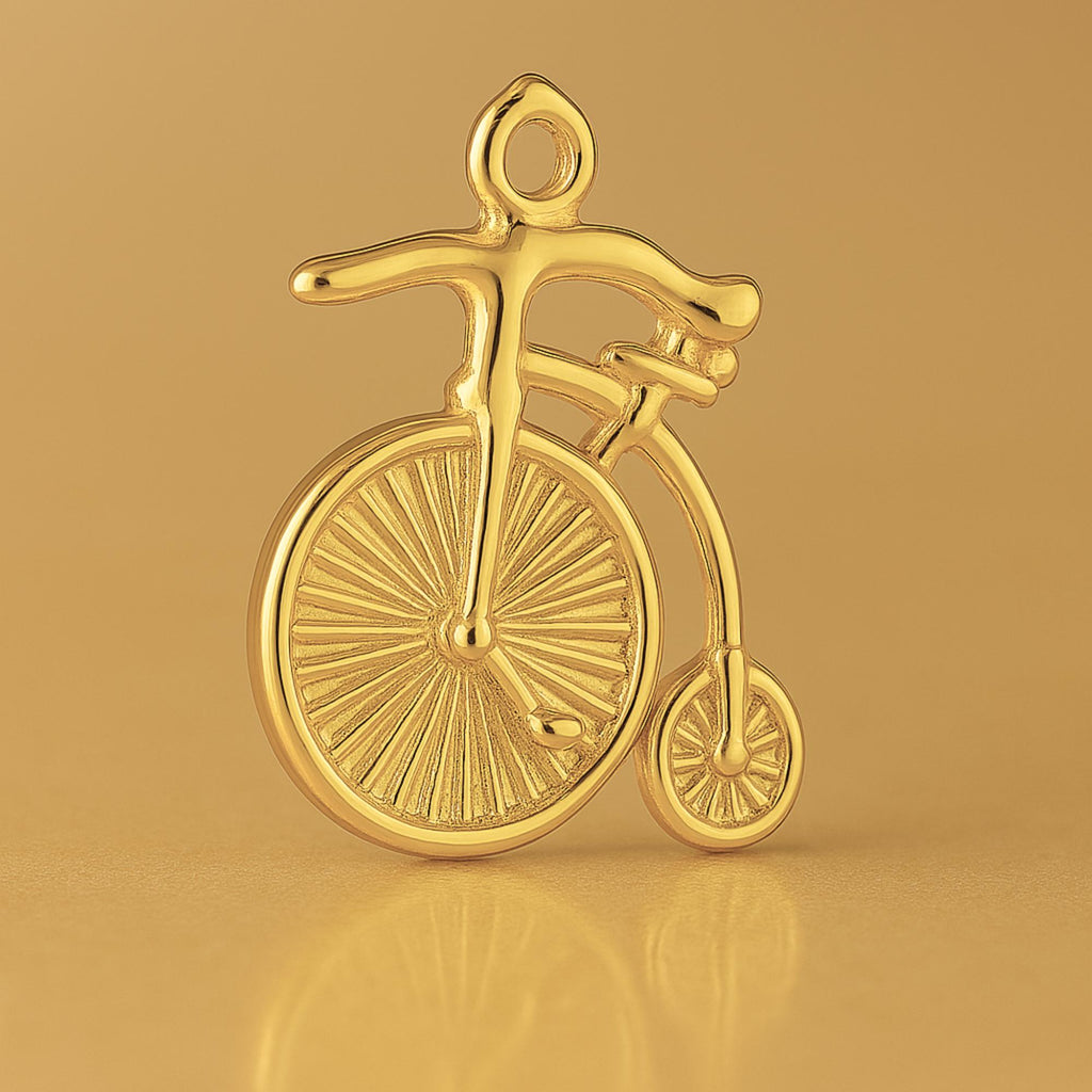 24ct Pure Gold - Penny Farthing Charm