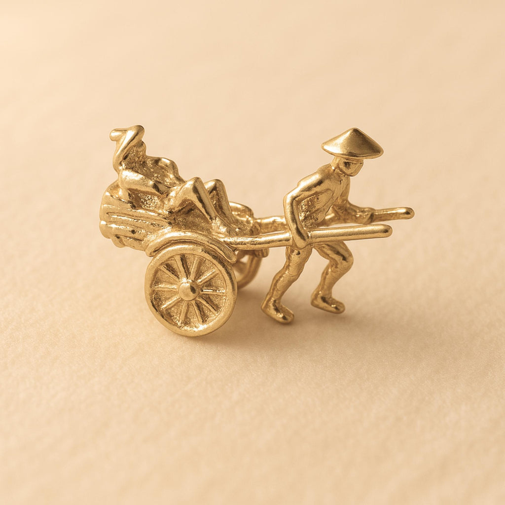 24ct Pure Gold - Rickshaw Cart Charm