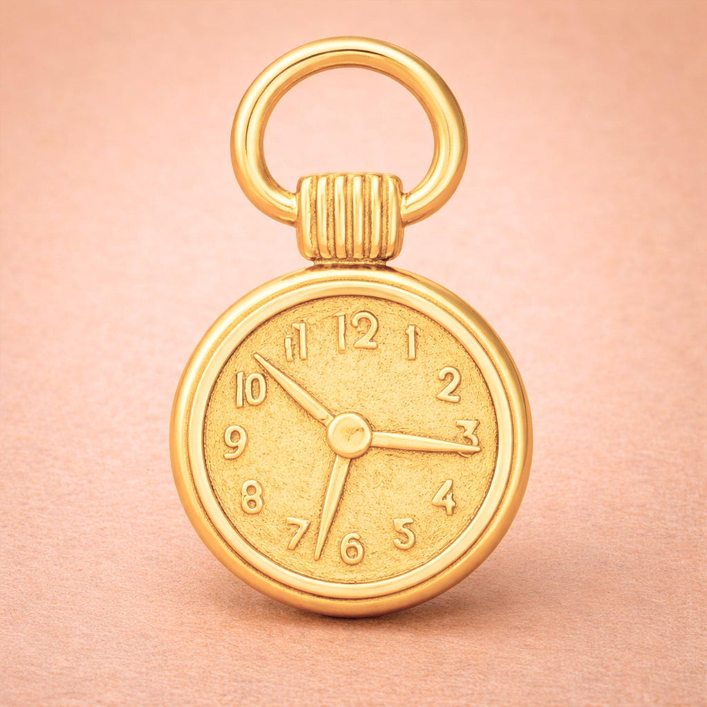 24ct Pure Gold - Vintage Pocket Watch Charm