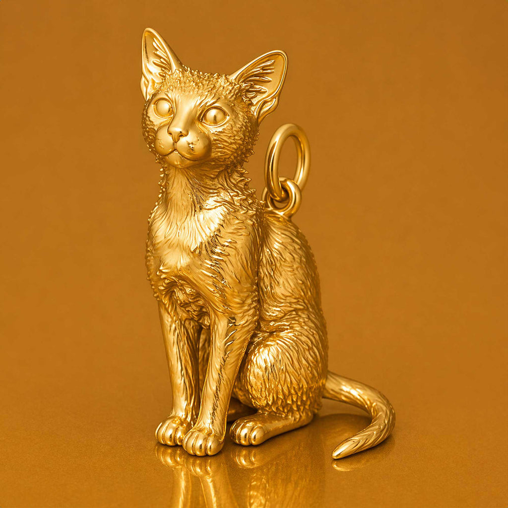 24ct Pure Gold - Lykoi Cat Charm