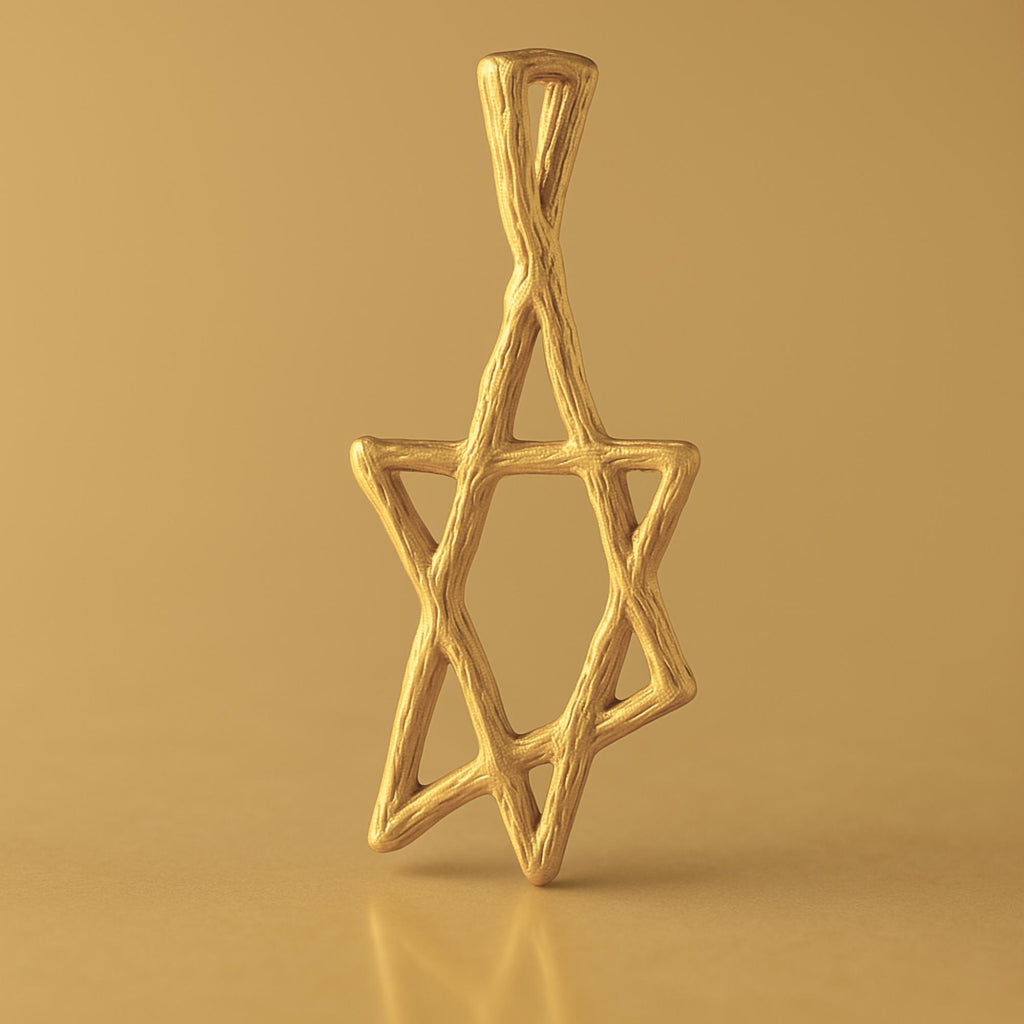 24ct Pure Gold - Raw Star of David Charm