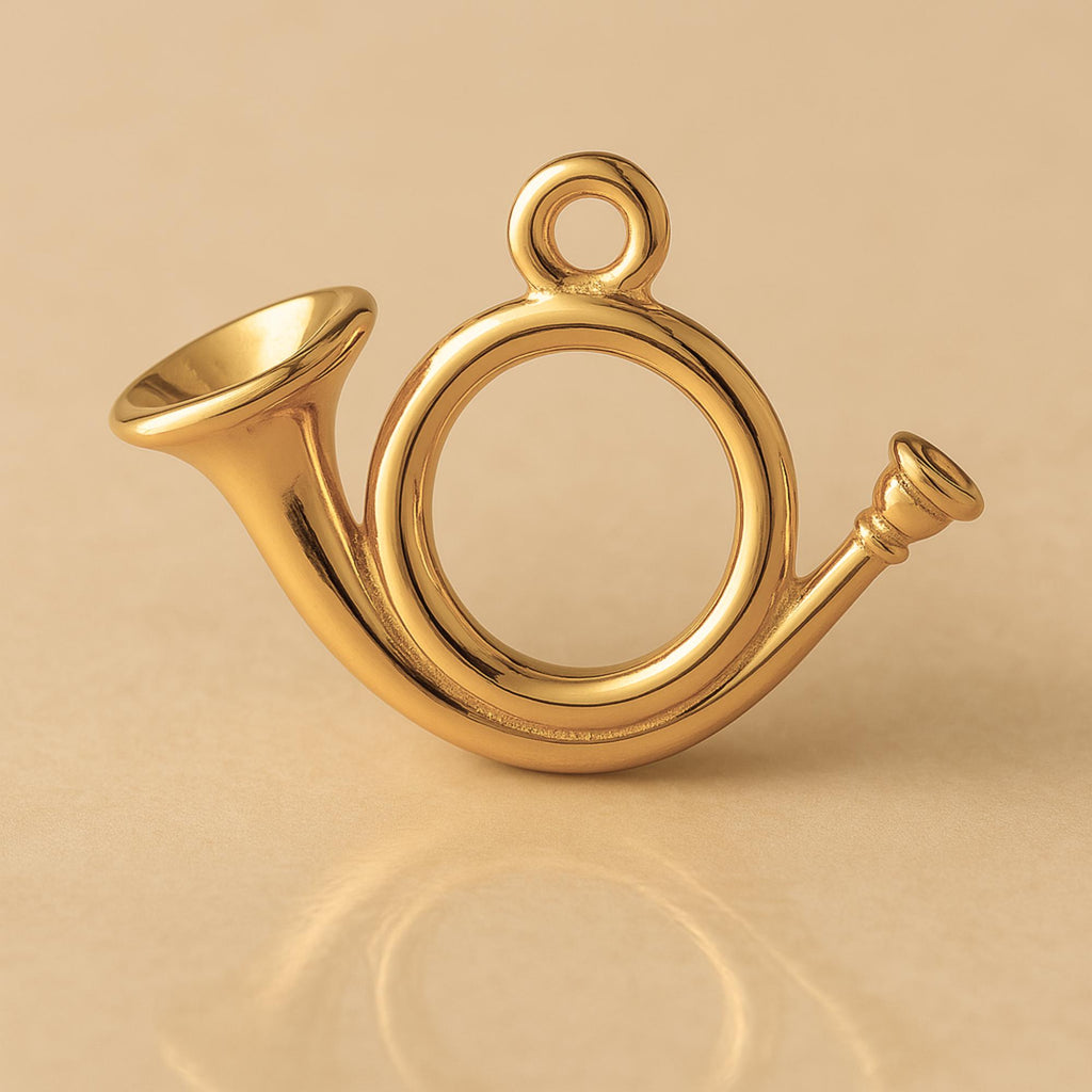 24ct Pure Gold - Classic Post Horn Charm