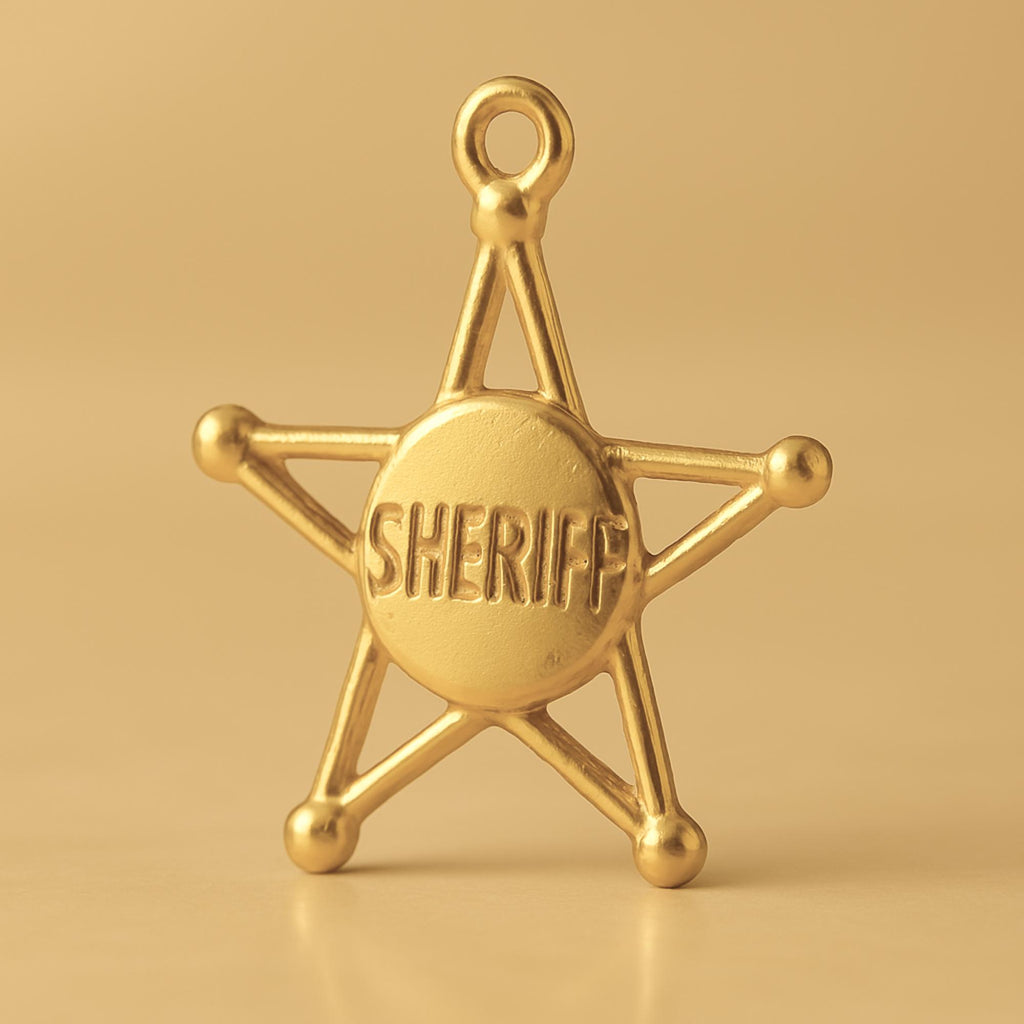 24ct Pure Gold - Sheriff Star Charm