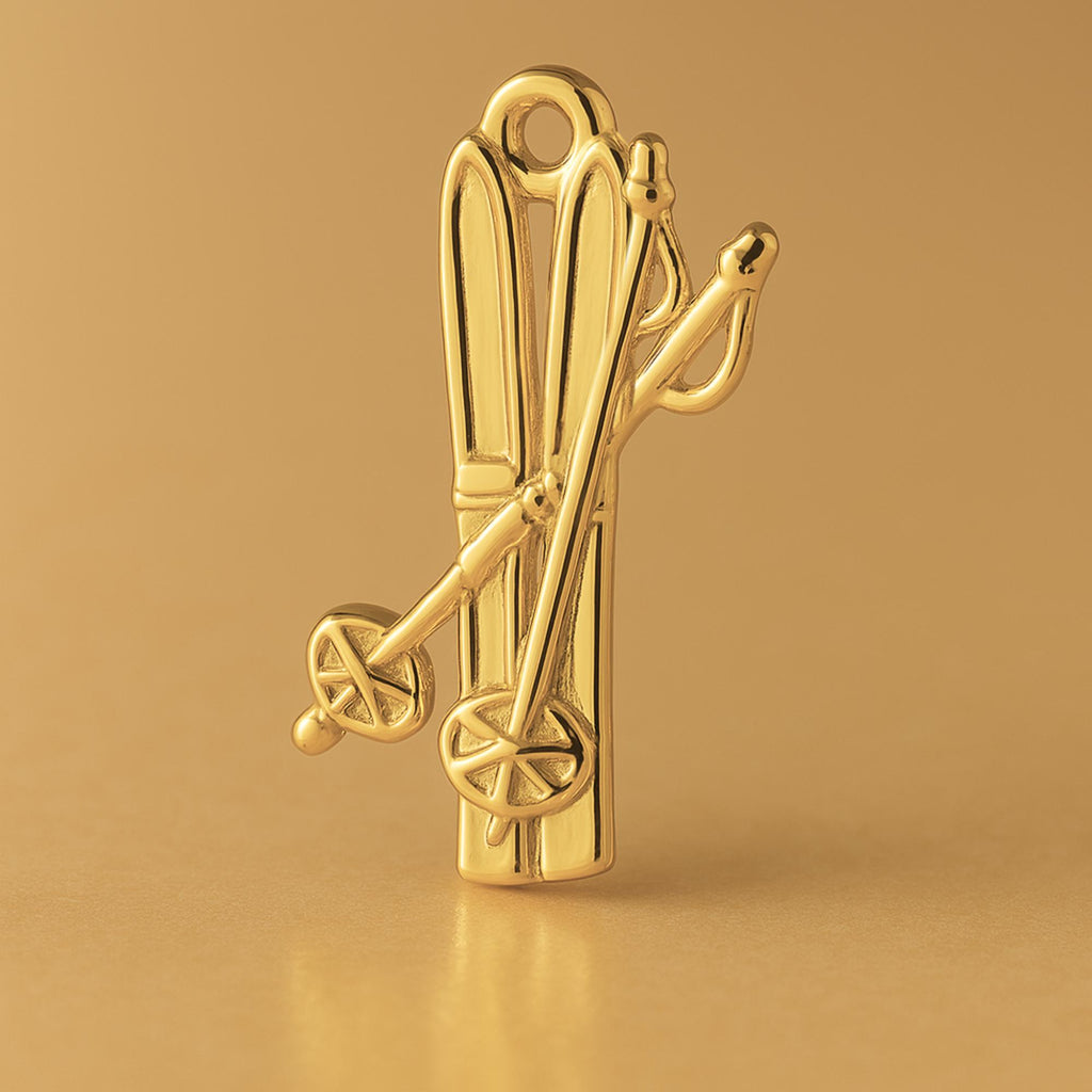 24ct Pure Gold - Classic Ski's and Poles Charm