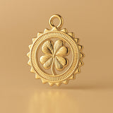 24ct Pure Gold - Four Leaf Clover Medallion Charm