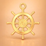 24ct Pure Gold - Nautical Wheel Compass Charm