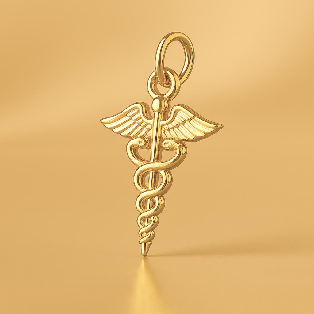 24ct Pure Gold - Medical Caduceus Charm