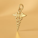 24ct Pure Gold - Medical Caduceus Charm