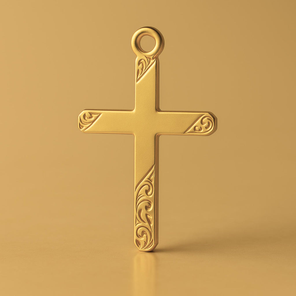 24ct Pure Gold - Heirloom-Style Crucifix Charm
