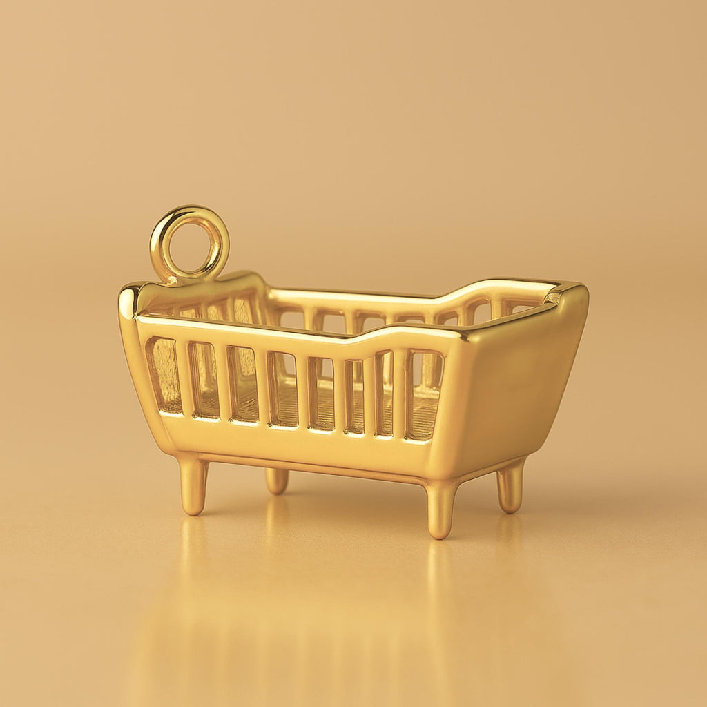 24ct Pure Gold - Classic Baby Cot Charm