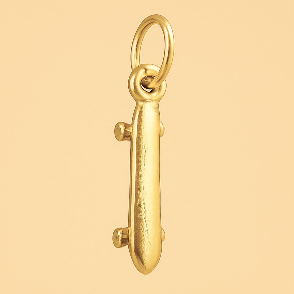24ct Pure Gold - Longboard Skateboard Charm