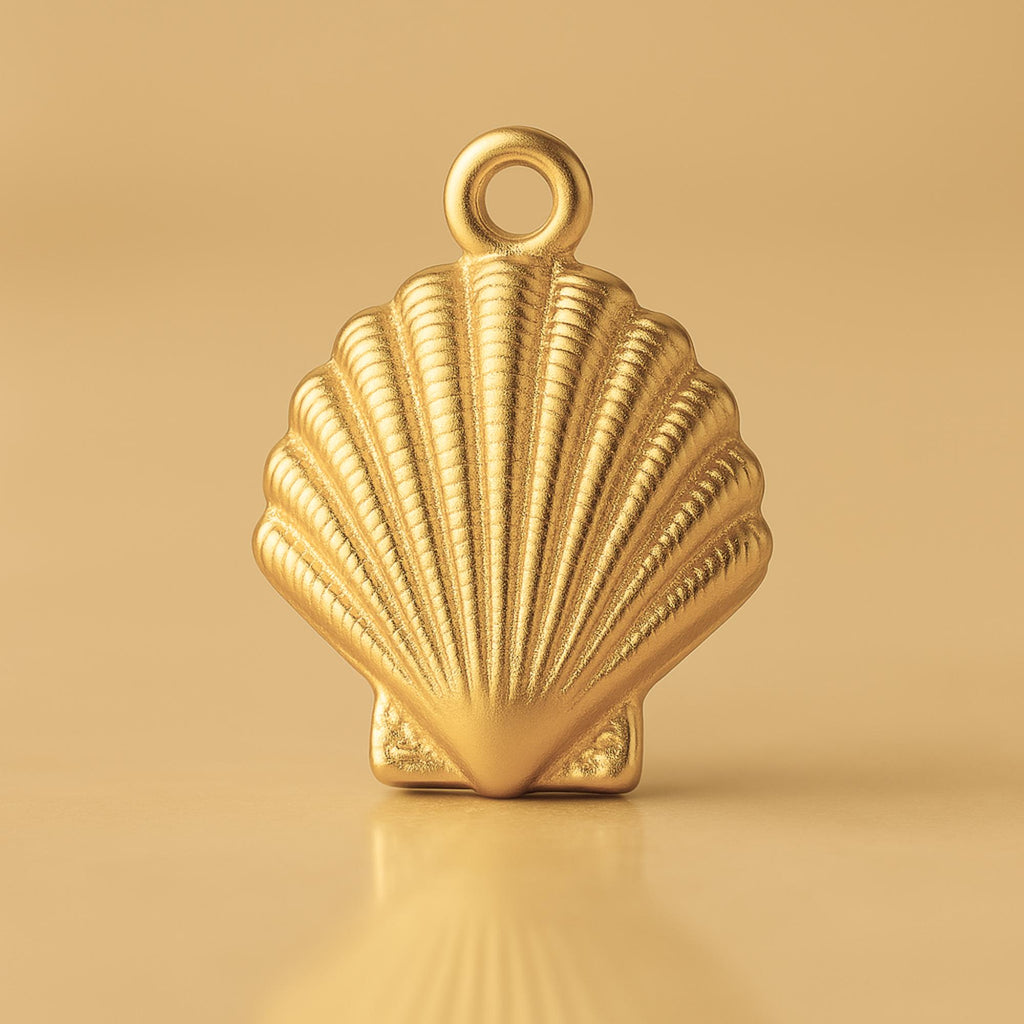 24ct Pure Gold - Scallop Beach Shell Charm