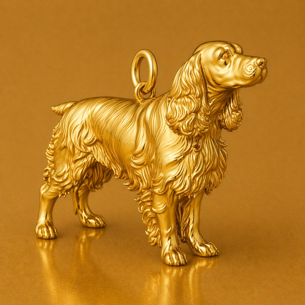 24ct Pure Gold - English Springer Spaniel Dog Charm