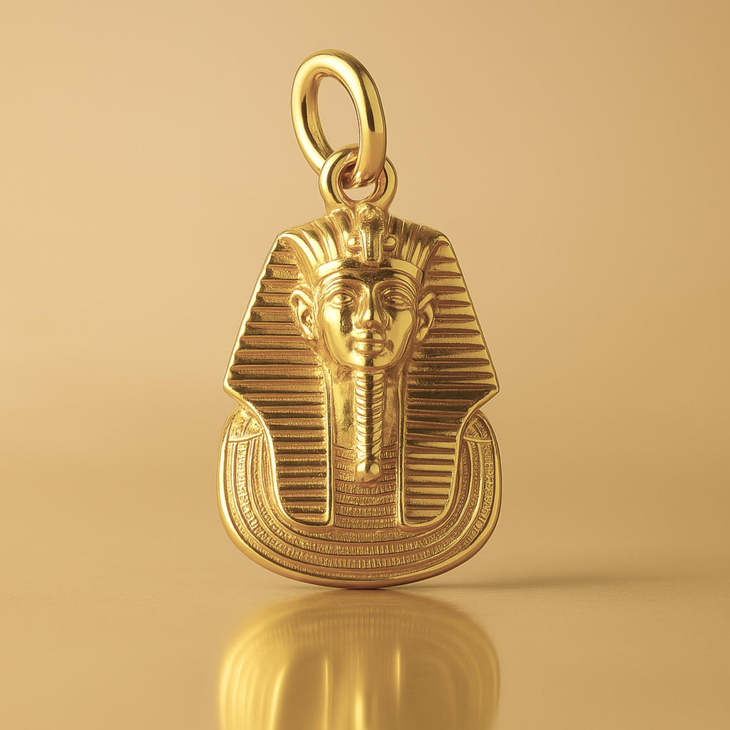 24ct Pure Gold - Tutankhamun Pharaoh Head Charm