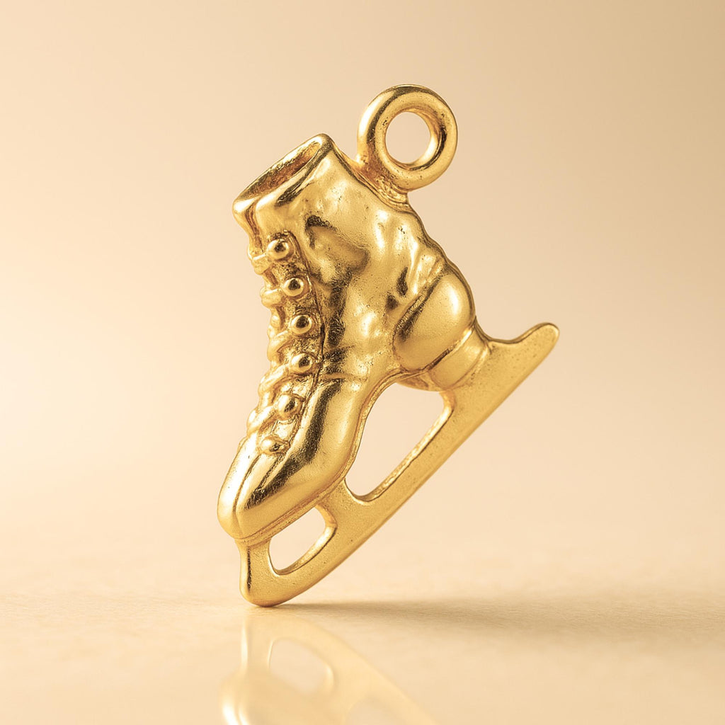 24ct Pure Gold - Classic Ice Skating Boots Charm