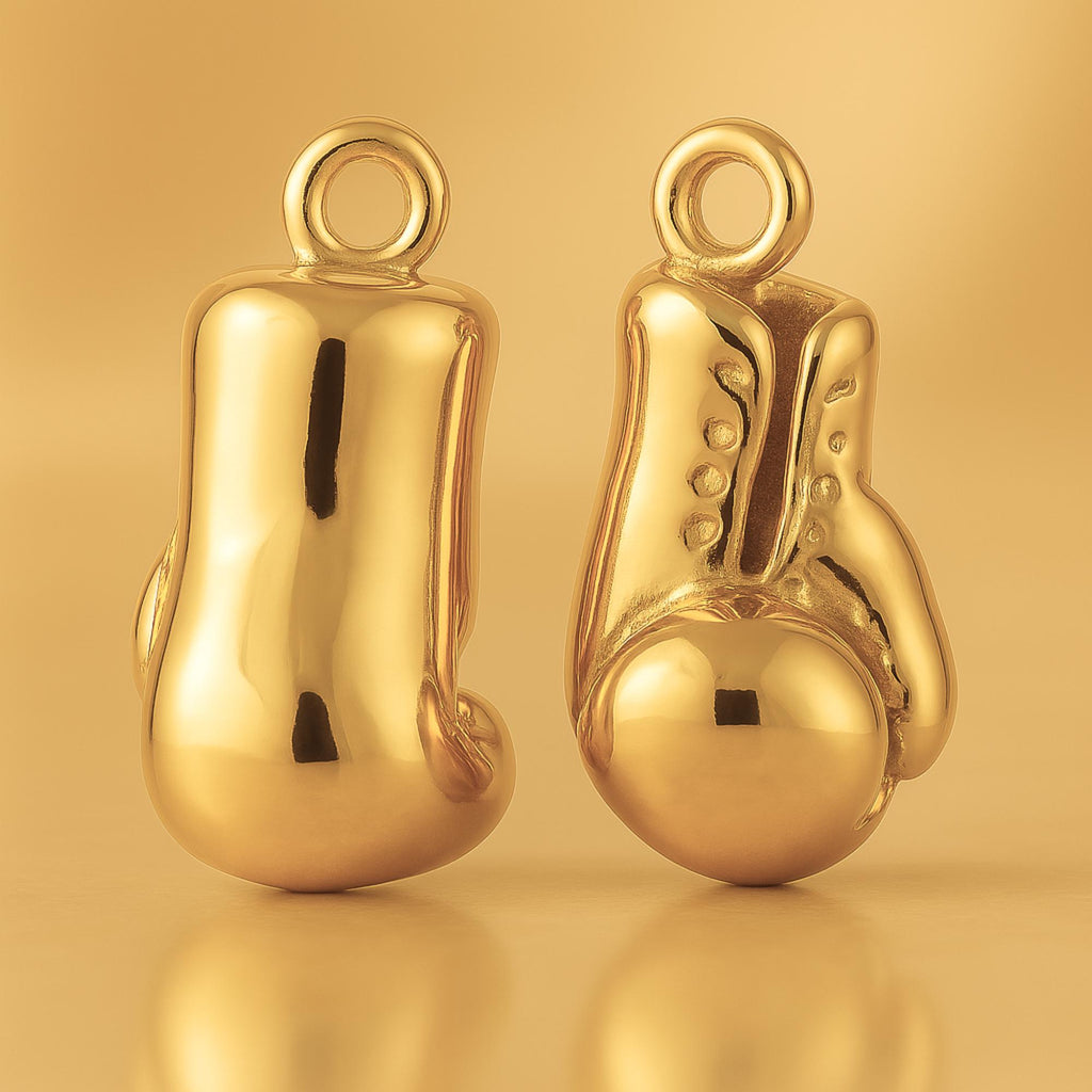 24ct Pure Gold - Lace-Up Boxing Gloves Charm