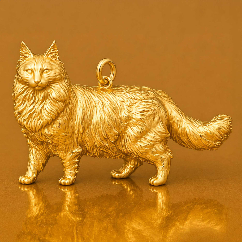 24ct Pure Gold - Norwegian Forest Cat Charm