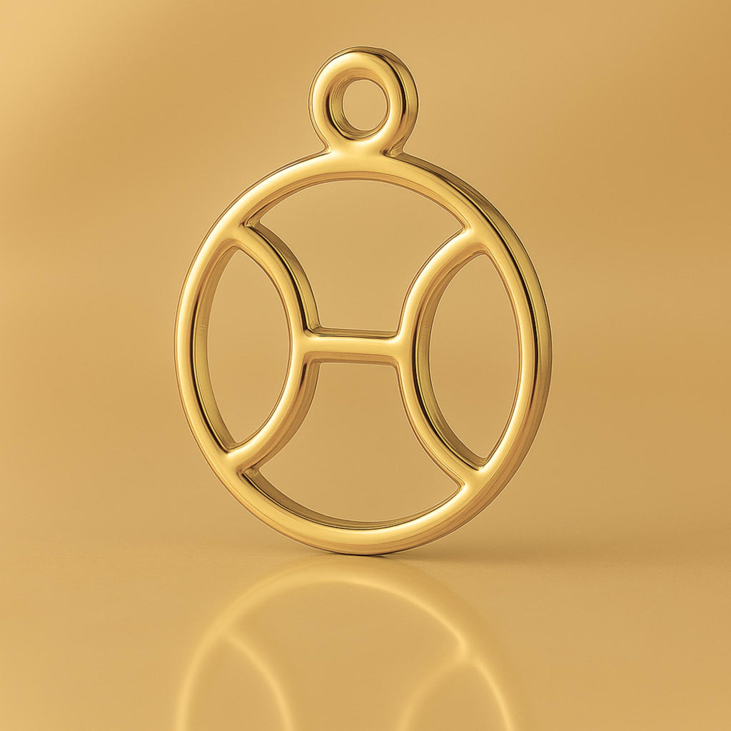 24ct Pure Gold - Pisces Zodiac Round Charm