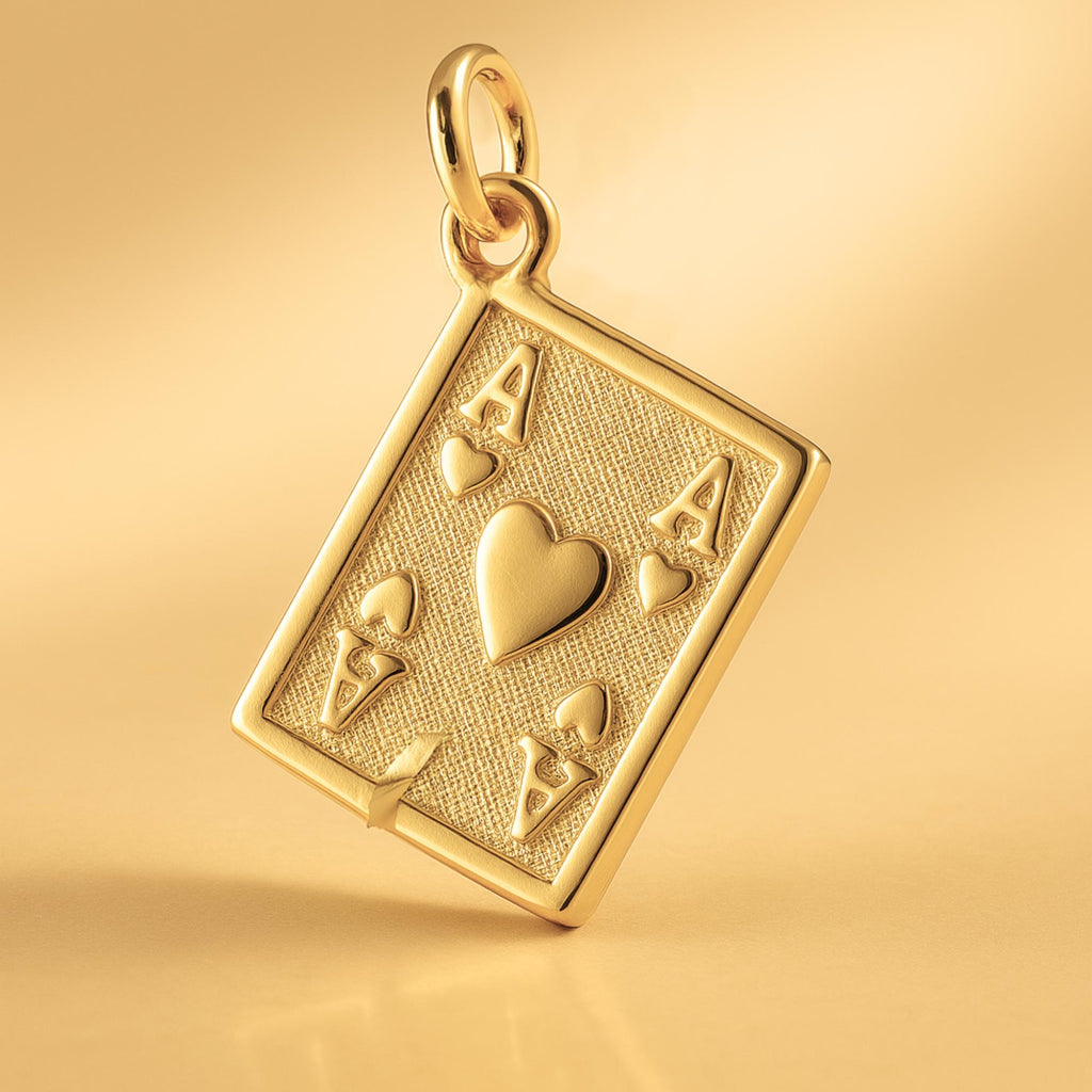 24ct Pure Gold - Ripped Ace Card Charm