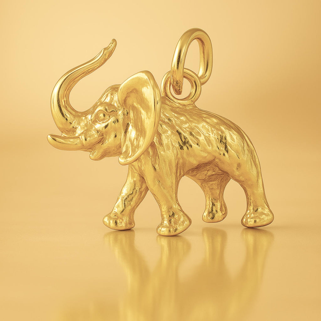 24ct Pure Gold - African Bush Elephant Charm