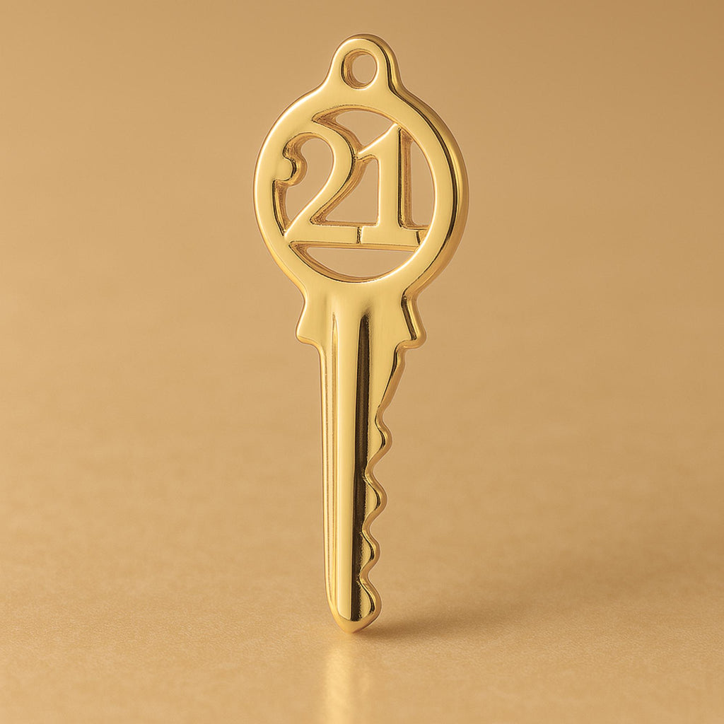 24ct Pure Gold - Classic 21 House Key Charm