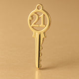24ct Pure Gold - Classic 21 House Key Charm