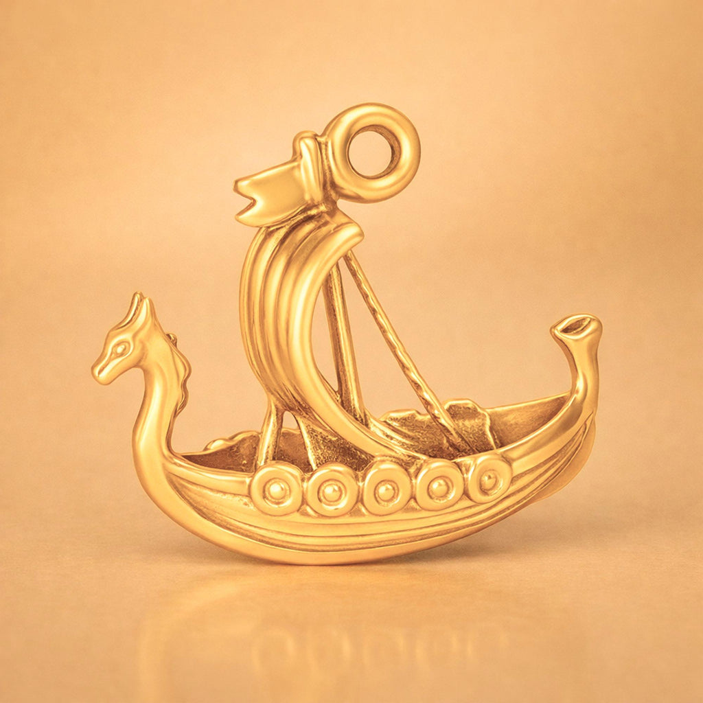24ct Pure Gold - Viking Longship Charm