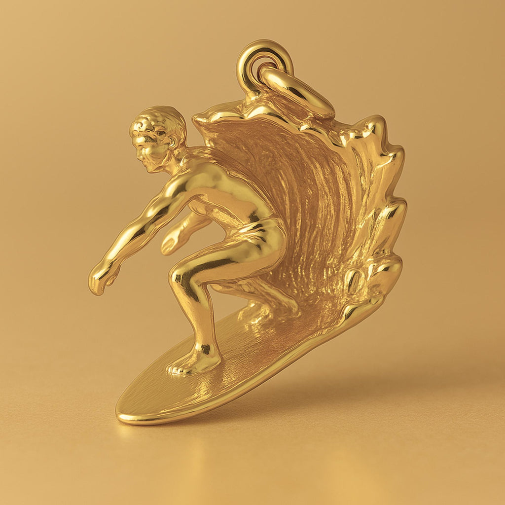 24ct Pure Gold - Wave Rider Surfer Charm
