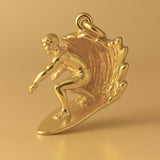 24ct Pure Gold - Wave Rider Surfer Charm