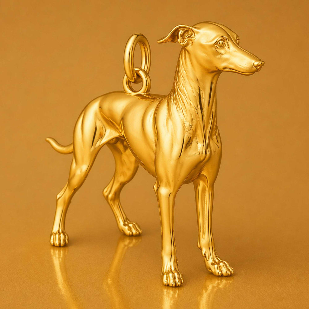 24ct Pure Gold - Greyhound Dog Charm