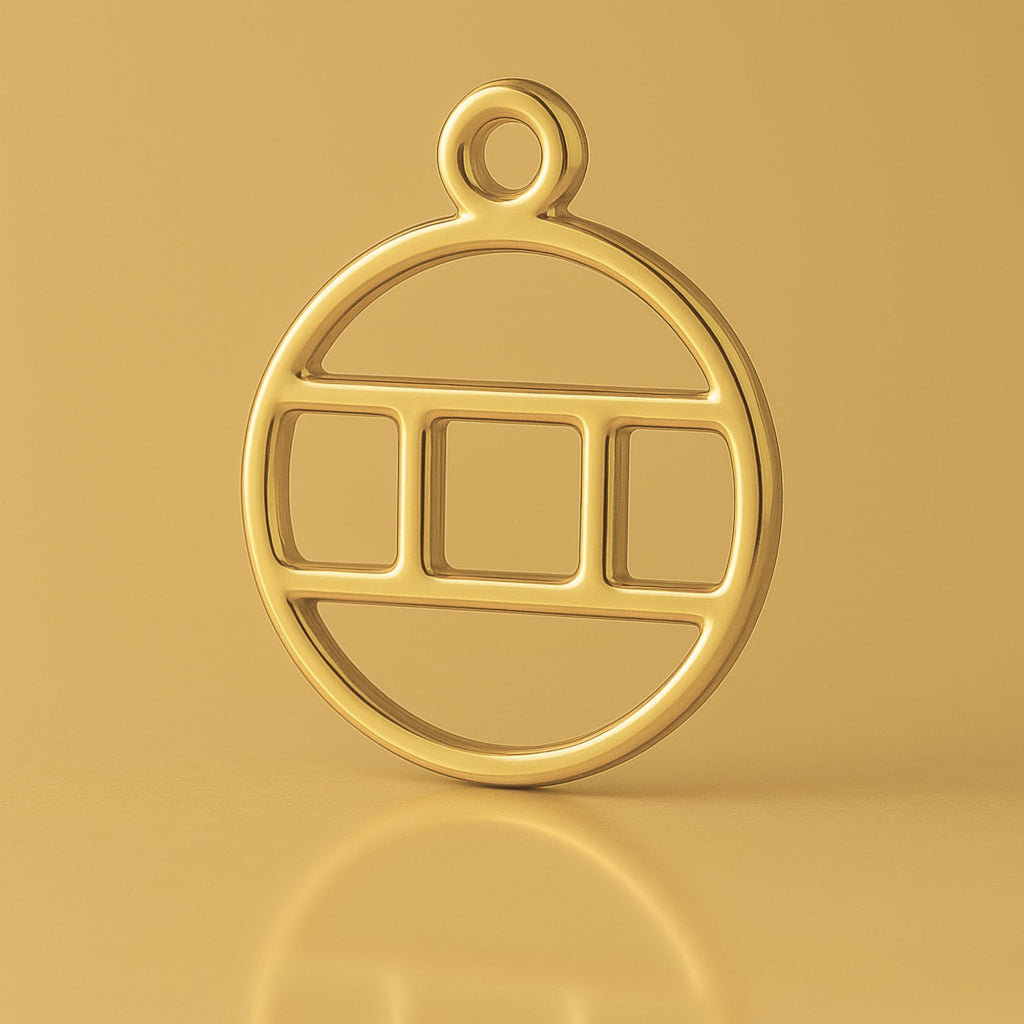 24ct Pure Gold - Gemini Zodiac Round Charm