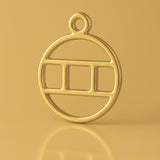 24ct Pure Gold - Gemini Zodiac Round Charm