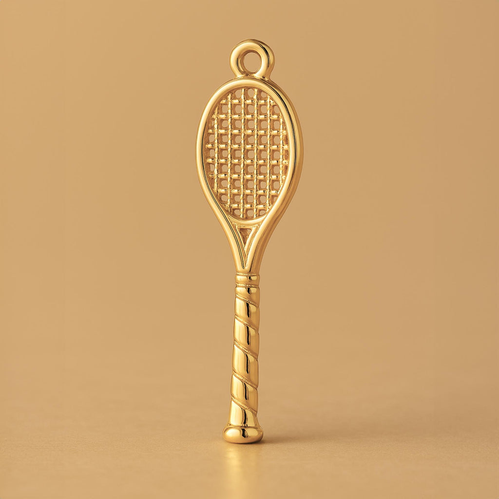 24ct Pure Gold - Open Weave Tennis Racket Charm