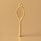 24ct Pure Gold - Open Weave Tennis Racket Charm