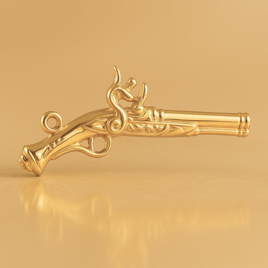 24ct Pure Gold - Flintlock Pistol Charm